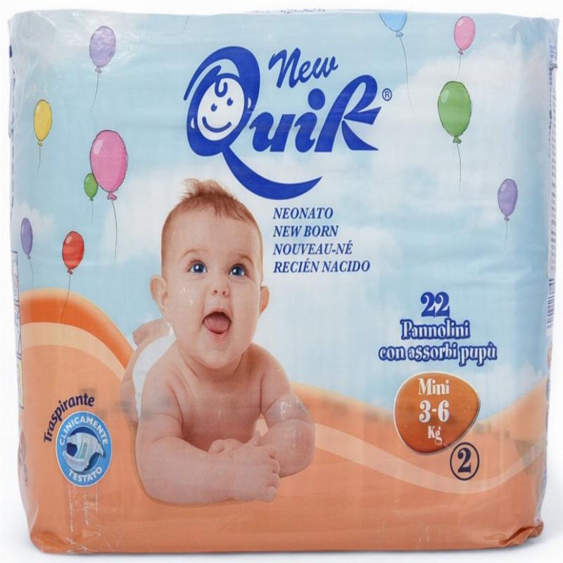 Дитячі підгузки «Quik» розмір 2 - mini 3/6 кг